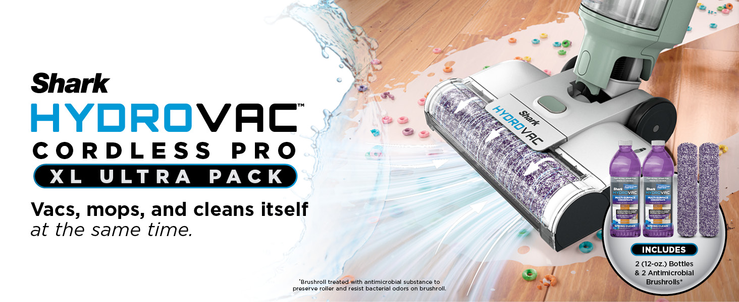 shark hydro vac cordless pro XL ultra pack. vacs mops and cleans itself