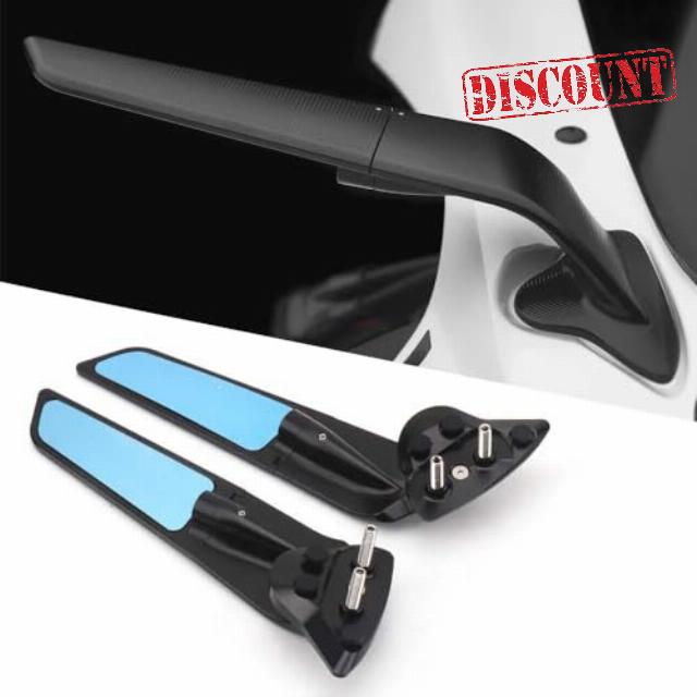 Compatible with Yamaha YZF R7 2021-2023/YZF R6 2017-2020 Motorcycle Accessories Black Rearview Mirrors 360° Rotatable Wind Wing Side Mirrors