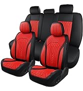 COMFDRIVE Car Seat Covers Full Set, Universal Faux Leather Seat Covers for Cars, Waterproof Autom...