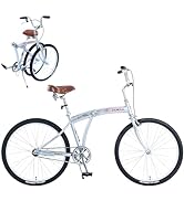 Foldable Beach Cruiser Bike 26 Inch Bicycles for Women Men, Single Speed Women Cruiser Bike, Fold...