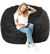 Homguava Bean Bag Chair: Large 5' Bean Bags with Memory Foam Filled, Large Beanbag Chairs Soft So...