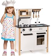 ROBUD Play Kitchen, Wooden Kids Kitchen Playset for Kids with Realistic Design, Sink, Oven, Stove...