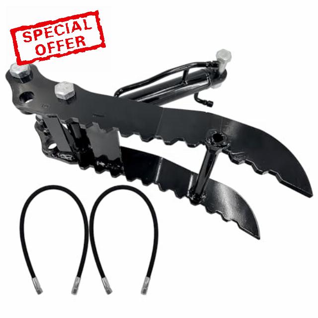 Hydraulic Thumb Clip For Mini Excavators Attachments with 2 Hydraulic Hoses Fit for Small Digger up to 2 tons