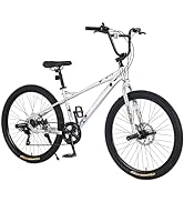 26 Inch Mountain Bike for Boys and Girls, 7 Speeds Mountain Bikes Teen Bikes, Carbon Steel Frame ...