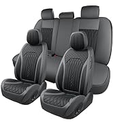 COMFDRIVE Car Seat Covers Full Set, Universal Faux Leather Seat Covers for Cars, Waterproof Autom...