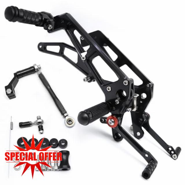 PROCNC Motorcycle Aluminum Rearsets Foot pegs Rear sets Footrest Fit for Grom MSX125 2021 2022 2023 (Black)