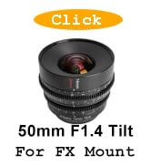 7artisans 50mm F1.4 Tilt Lens, APS-C, Prime Large Aperture Lens, Compatible with Sony E Mount Mir...