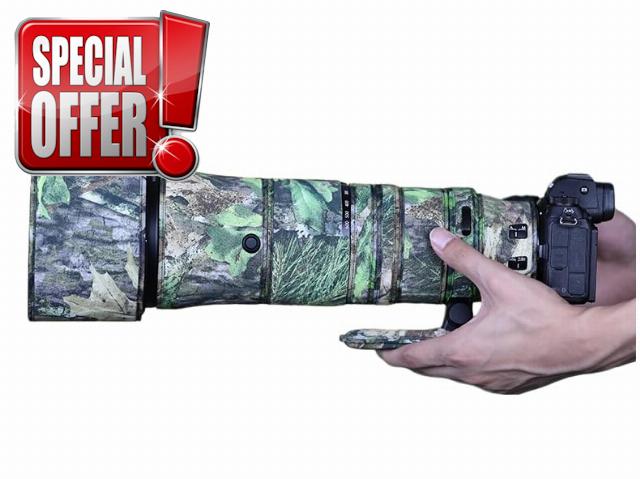 Camouflage Waterproof Lens Coat for Nikon Z 180-600mm f/5.6-6.3 VR Rainproof Lens Protective Cover (Green Leaf Camouflage