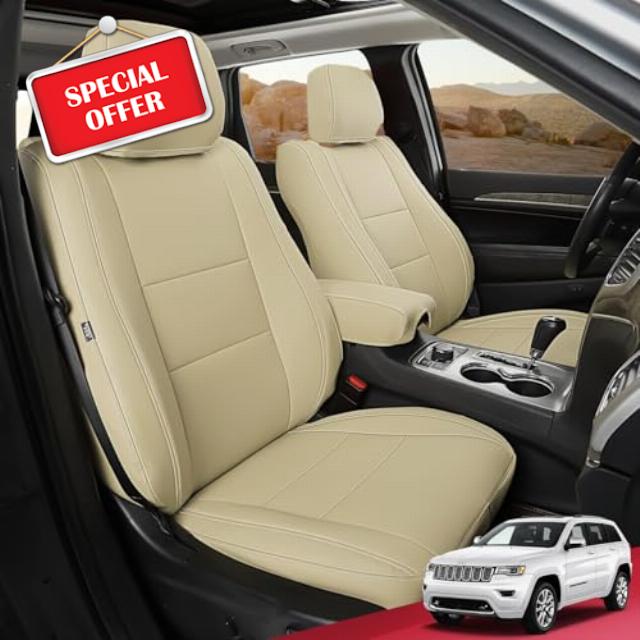 FREESOO Custom Fit Car Seat Covers Full Set for Jeep Grand Cherokee Seat Covers 2011-2021