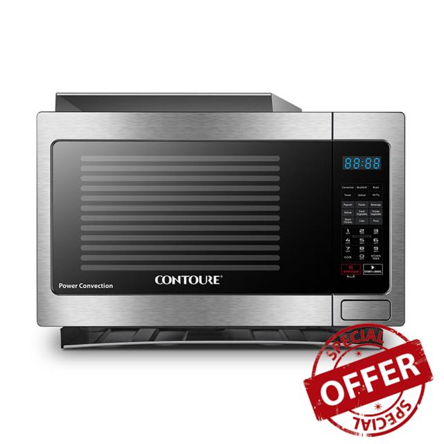 RV Built-In Stainless Steel SMART Air Fry and Convection Microwave Oven | 1.1 cu.ft. | 10 Power Levels | Tempered Glass Turntable | RV-200S-CON