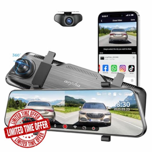 E22 10" Rear View Mirror Camera with WiFi