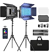 GVM 1500D RGB LED Video Light, 75W Video Lighting Kit with Bluetooth Control, 3 Packs Led Panel L...