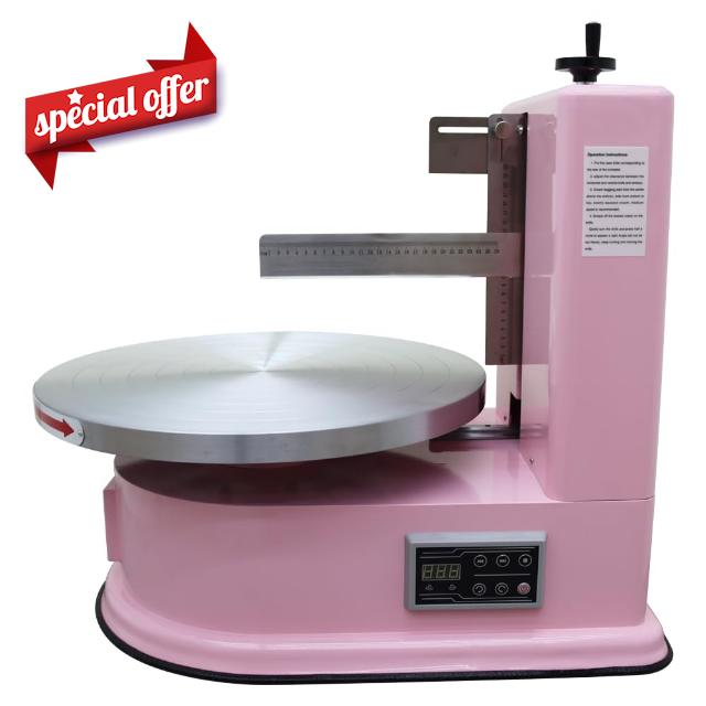 110V Electric Cake Decorating Machine Electric Cake Cream Spreading Machine Commercial Cake Decorating Coating Machine with Electronic Keys for 4-16 inch Cake