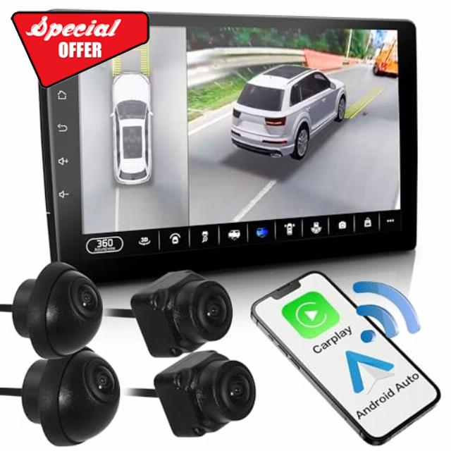 4 Core 2G+32G Android 10 Car Stereo Double Din Wireless Apple Carplay Android Auto