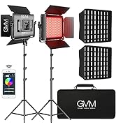 GVM RGB Led Video Light, 2PCS Video Lighting Kit with APP Control, 40W Photography Lighting Led P...