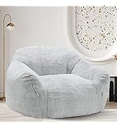 Homguava Giant Bean Bag Chair, Bean Bag Sofa with Adjustable Backrest, Bean Bag Bed with Filling ...