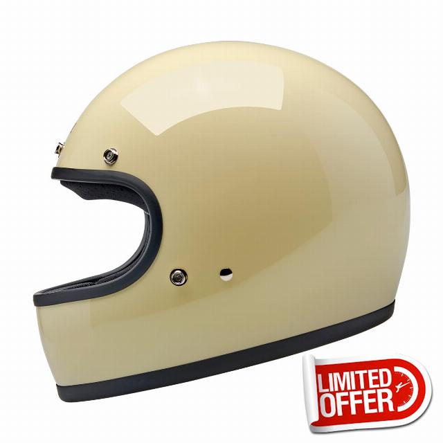 Biltwell Gringo Gloss Vintage White ECE R22.06 Motorcycle Helmet