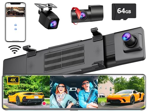 Wi-Fi Triple Mirror Dash Cam