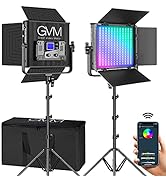 GVM RGB LED Video Light with Bluetooth Control, 360° Full Color 1000D PRO Video Lighting Kit with...