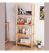 Furpinea Wooden Shelf 5-Tier Open Bookcase, Modern Freestanding Book Storage Rack, Multifunctiona...