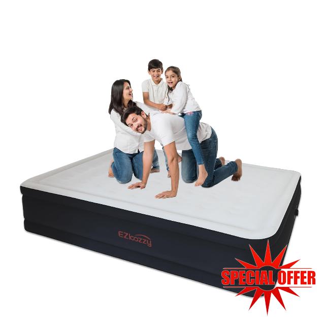 Queen Size Premium Air Mattress with Built-in Pump for Home