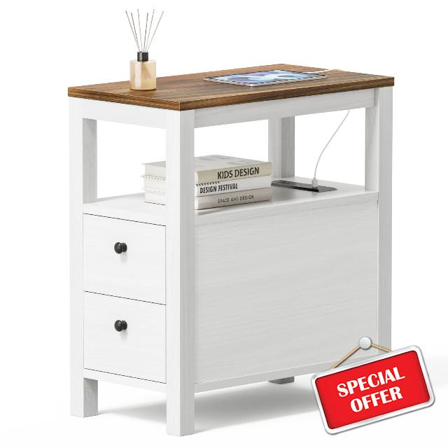 EVASTAR Side Table with Charging Station