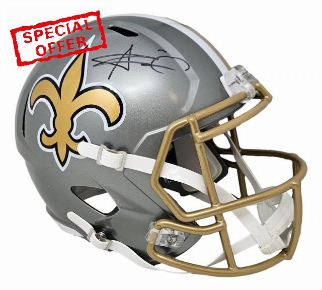 Alvin Kamara Signed New Orleans Full Size Flash Replica Speed Helmet BAS ITP