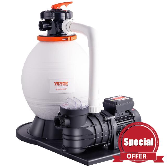 VEVOR 16" Sand Filter w/ 1 HP Pool Pump for Above Ground Pool