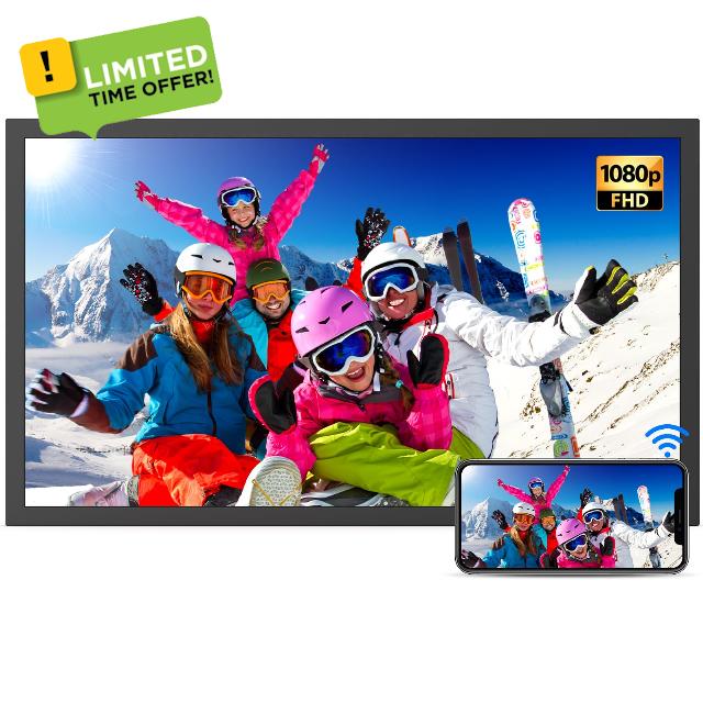 Large Digital Photo Frame Smart-Digital-Picture-Frame - 21.5 inch WiFi Frames FHD IPS No Touchscreen