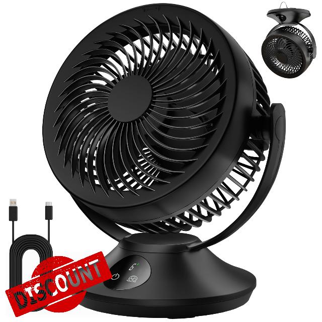 12000mAh Rechargeable Desk Fan
