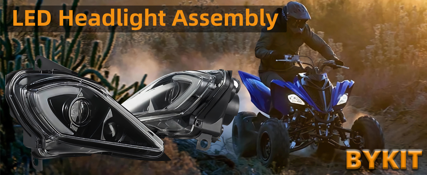 LED Headlights Assembly Kit for Yamaha Raptor 250 350 700 YFZ450 YFZ450R YFZ450X Wolverine 350 450
