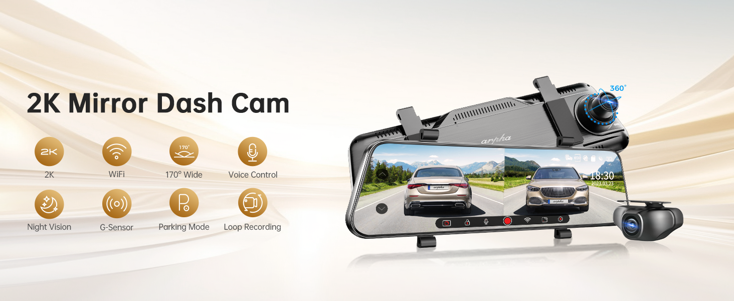 ARPHA E22 mirror dash cam