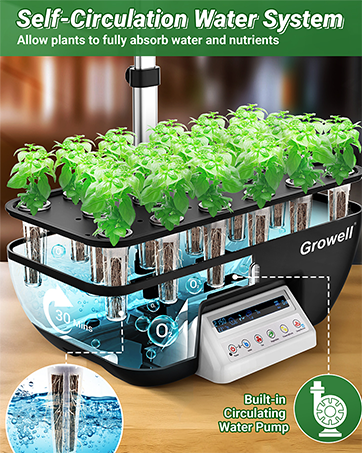 Growell Hydroponic Seed Pods Kit, Grow Anything Kit with 12 Grow Sponges, 12 Grow Baskets, 4 A+B ...