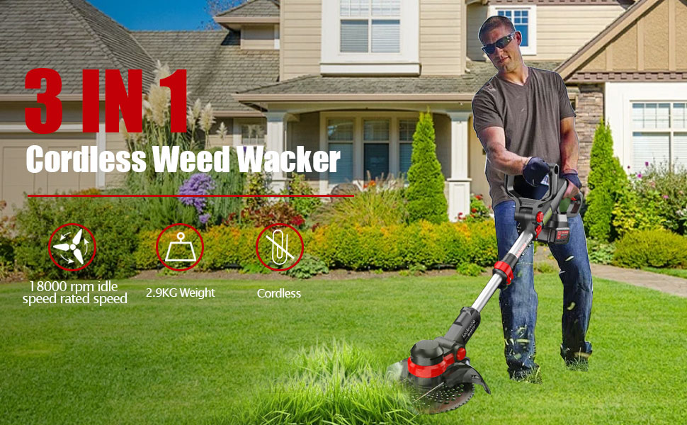 electric weed wacker cordless string trimmer edger lawn tool cordless trimmer lawn
