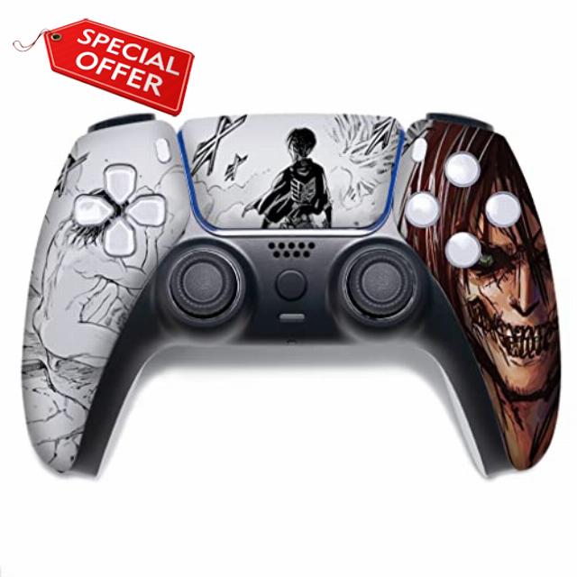 Attackk On Titan Custom PS-5 Controller Wireless compatible with Play-Station 5 Console by BCB Controllers | Proudly Customized in USA with Permanent HYDRO-DIP Printing (NOT JUST A SKIN) (MODDED)