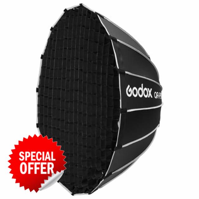 Godox QR-P90T 35.4" 90cm Quick Release Parabolic Softbox for Godox SL60II SL150III SL300III AD400PRO AD600BM SZ300R VL300 Other Bowen Mount Studio Flash Speedlite
