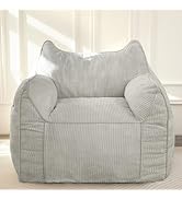 BYBYME Giant Bean Bag Chair, Faux Fur Bean Bag Couch with Filler Large Living Room Bean Bag Chair...