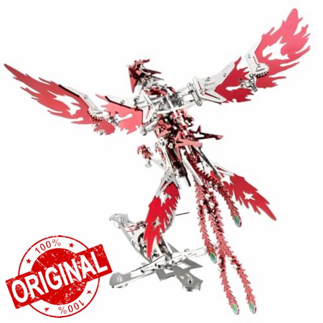 StarryEyed Land 3D Metal Puzzles for Adults Mechanical Metal Phoenix Assembly Model Kit Stainless Steel Puzzles- Realistic Wing Flapping - Lever-Controlled Movement - Ideal Hobby & Building Blocks