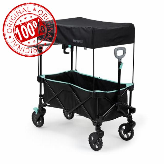 Summer by Ingenuity Pop 'N Ride Lightweight Stroller Wagon - Face-to-Face Seats for 2 with 3-Point Harnesses & Sun Canopy
