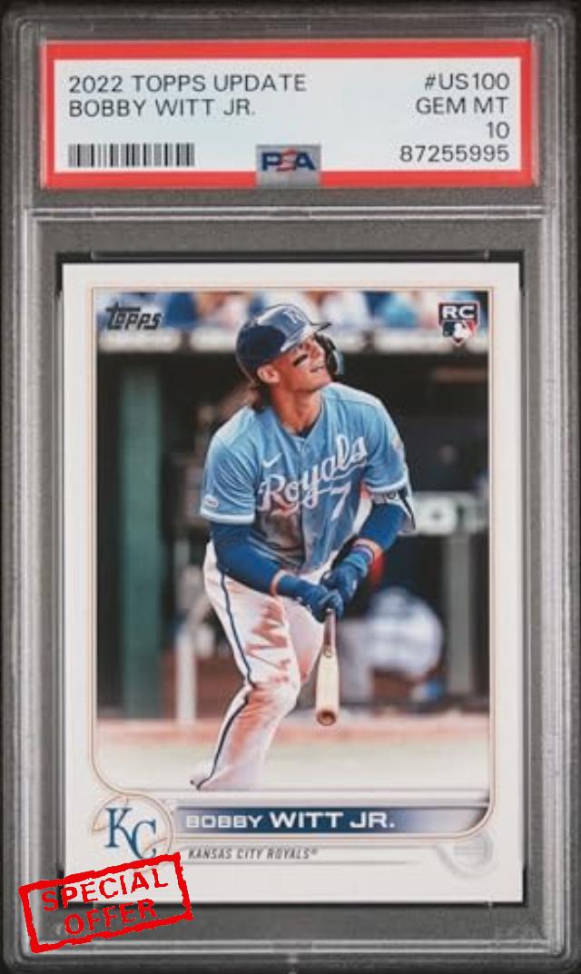 Graded 2022 Topps Update Bobby Witt Jr. #US100 Rookie RC Baseball Card PSA 10 Gem Mint