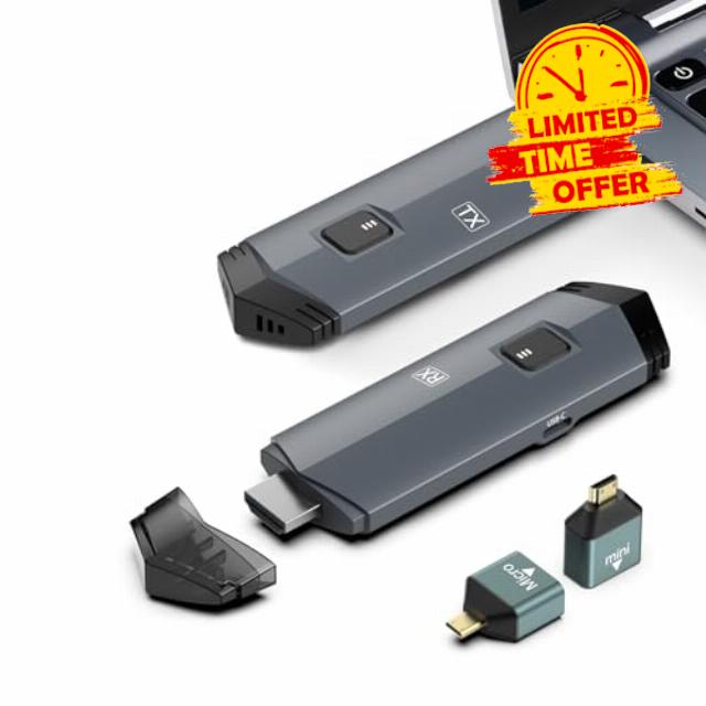 【2024 Upgraded】 Wireless HDMI Transmitter and Receiver 4K