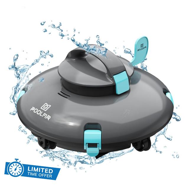 PoolMr Cordless Robotic Pool Cleaner - Above Ground Pool Vacuum - 140 Mins Lasting