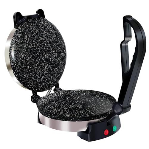 9 inch with Free Roti Warmer and Removable Handle The automatic Stainless Steel Non-Stick Electric machine to make Indian style Chapati