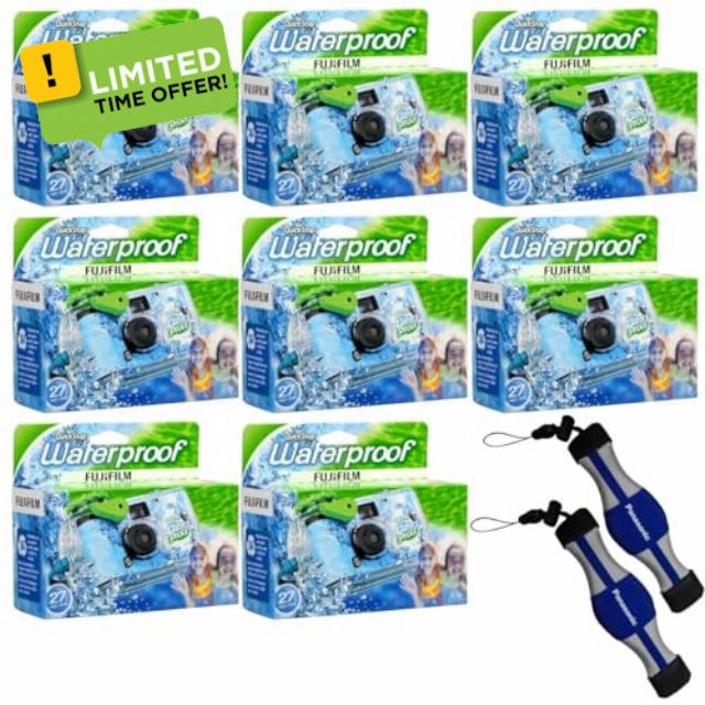 Fujifilm 8-Pack QuickSnap 800 Waterproof 35mm One-Time-Use Disposable Camera