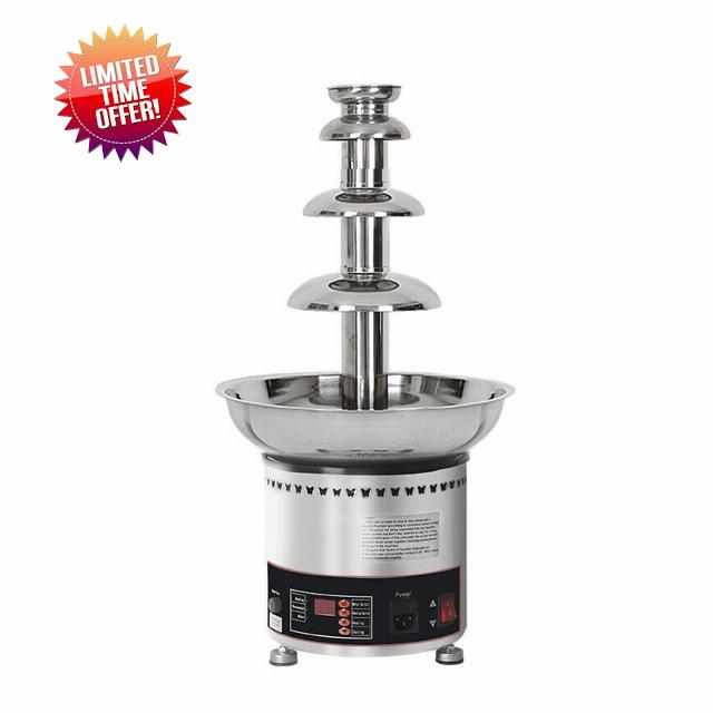 PreAsion Chocolate Fountain 110V Electric 4-Tiers Digital Chocolate Fountain Melting Machine Heating Fondue Fountain