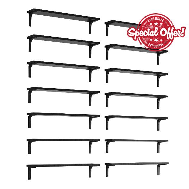 Wallniture Nola 24 inch Rustic Floating Shelves for Wall with 4'' Brackets