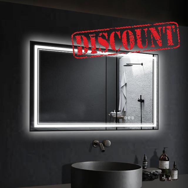 EZNYGHT LED Bathroom Mirror 24" x 36" with Black Frame