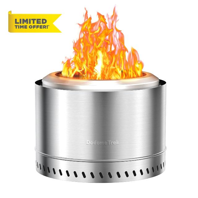 DodomeTrek Smokeless Fire pit-20'' Wood Burning Fireplace with Stand