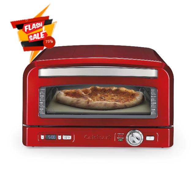Cuisinart Indoor Pizza Oven – Bake 12” Pizzas in Minutes – Portable Countertop Pizza Oven – Pomodoro Red Stainless Steel - CPZ-120R