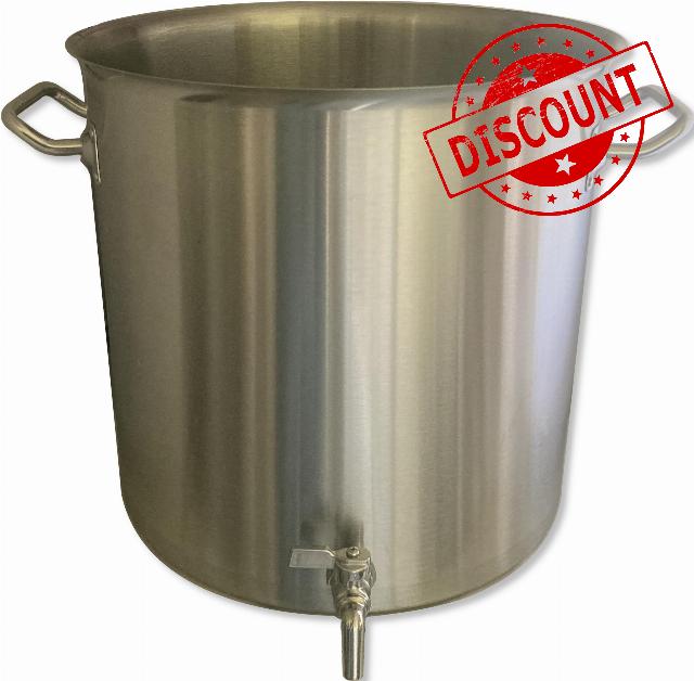 8.75 Gallons Stainless Steel Brewing Stock Pot with Spigot Spout: Heavy-Duty 35 qt Kettle with Faucet Drain Valve Tap to Pour